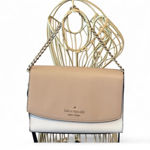 Kate Spade Staci Small Flap Crossbody Bag Warm Beige/Black CYBER MONDAY $69 - Picture 2 of 9